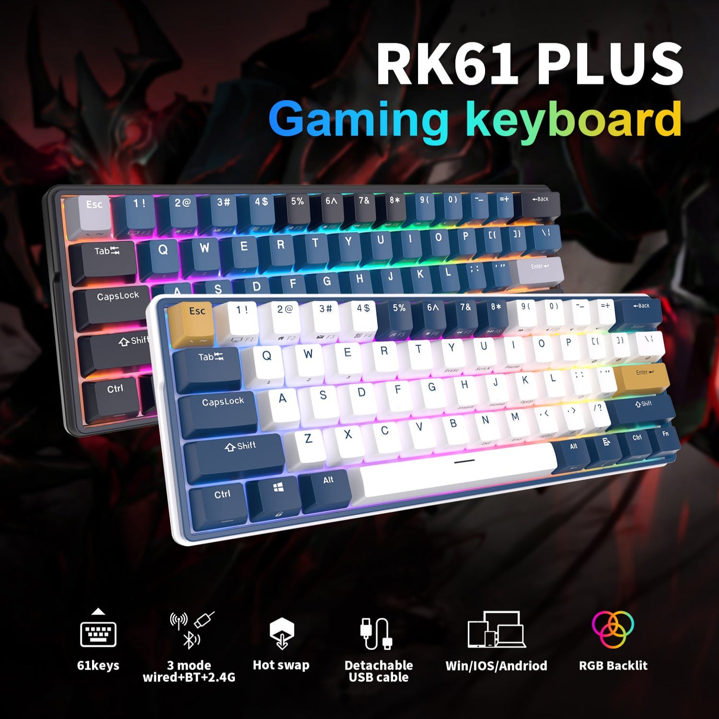 Royal Kludge RK61 Plus Best Gaming Keyboard