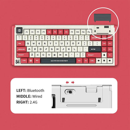 Dustsilver D84 Red & White Hotswap Gaming Keyboard