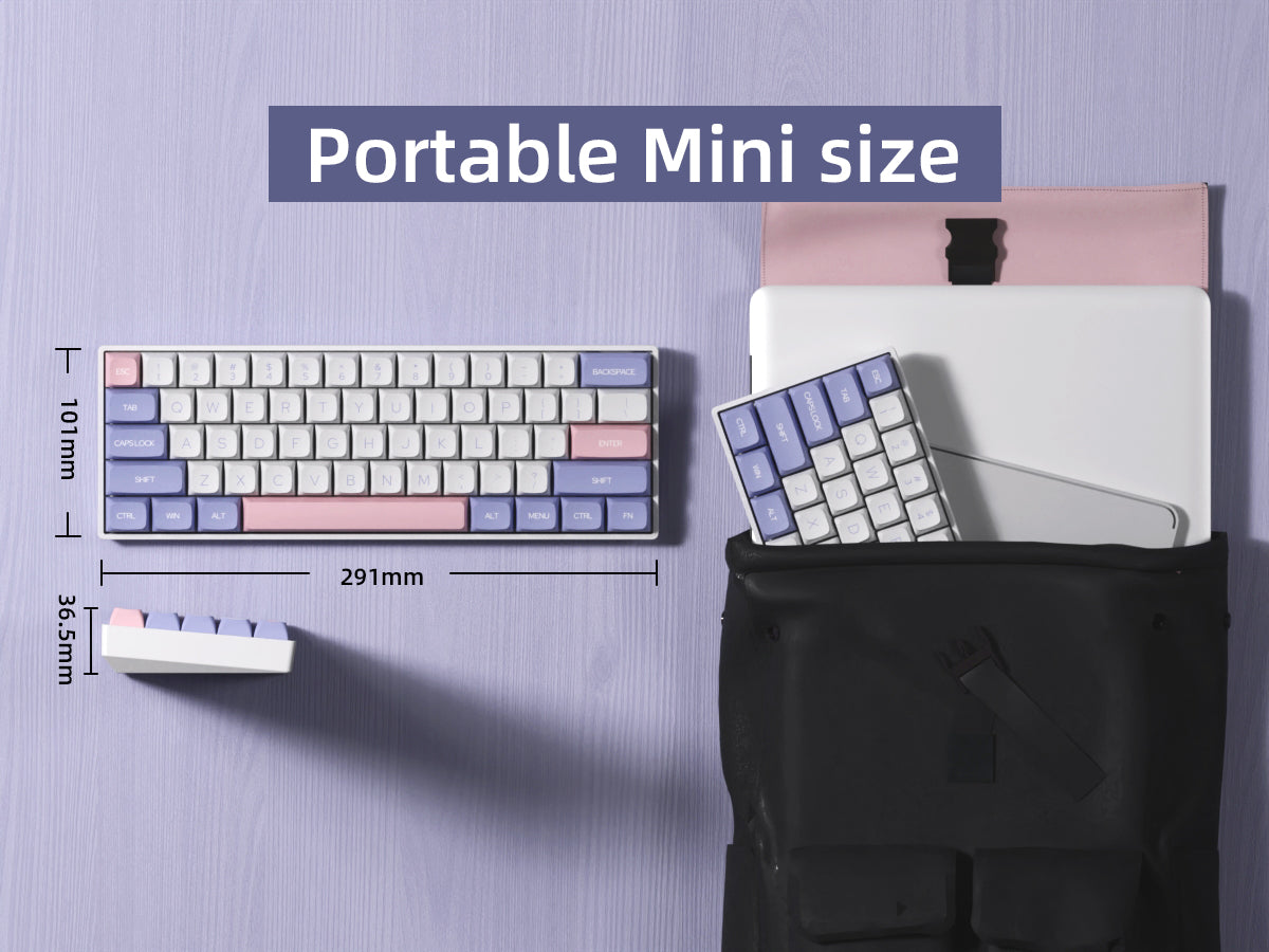 Dustsilver K61 Lilac Hotswap Compact Mechanical Keyboard