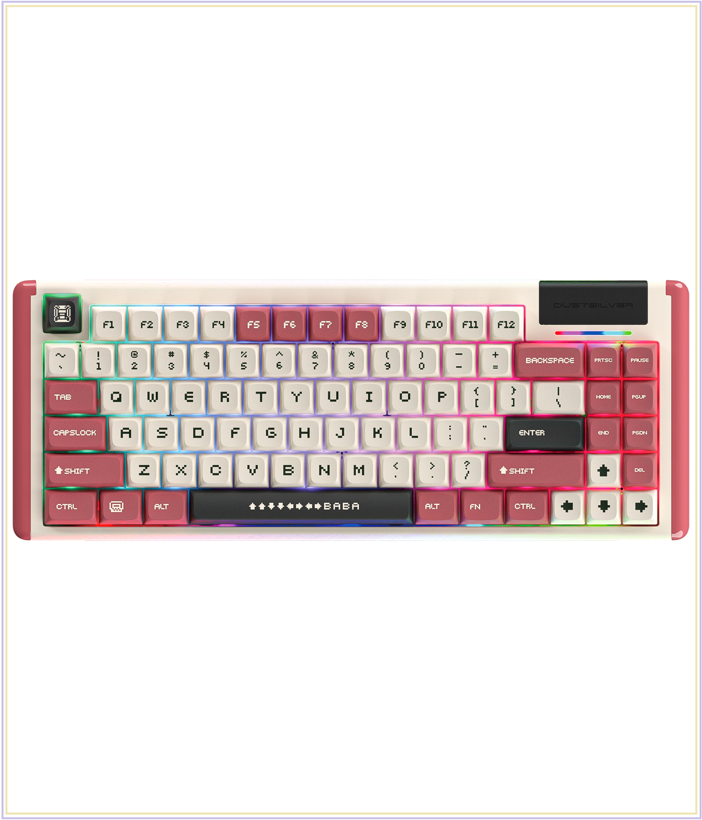 Dustsilver D84 Red & White Hotswap Gaming Keyboard