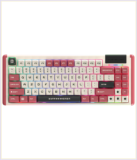 Dustsilver D84 Red & White Hotswap Gaming Keyboard