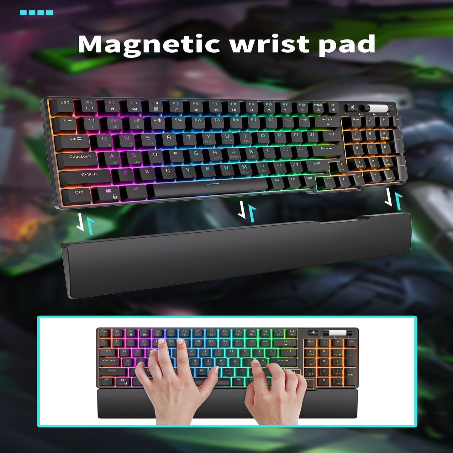 Royal Kludge RK96 Ergonomic Keyboard with Wrist Rest